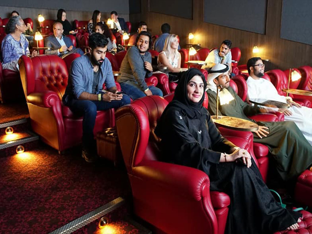 People enjoying a luxurious experience at Roxy Cinemas Boxpark