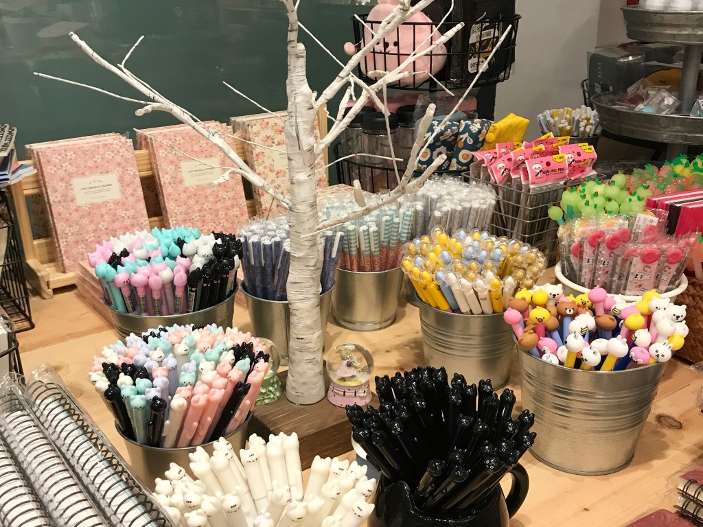 different types of pens and other stationery products at QKO boxpark